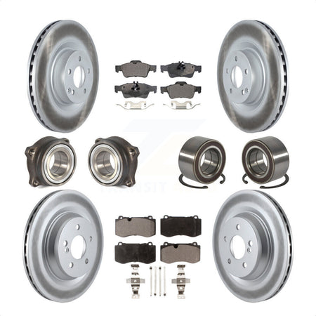 Front Rear Wheel Hub Bearings Assembly Coated Disc Brake Rotors And Ceramic Pads Kit (10Pc) For Mercedes-Benz S550 CL550 S350 KBB-116869 by Transit Auto