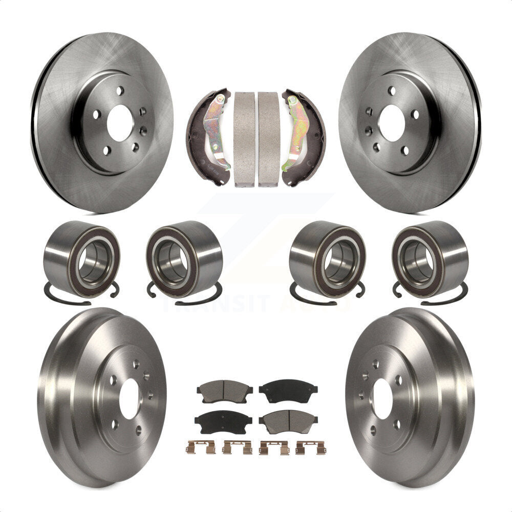 Front Rear Wheel Bearings Disc Brake Rotors And Ceramic Pads Shoes Kit (10Pc) For 2013-2017 Chevrolet Trax AWD KBB-117042 by Transit Auto