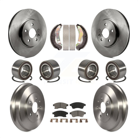 Front Rear Wheel Bearings Disc Brake Rotors And Ceramic Pads Shoes Kit (10Pc) For 2013-2017 Chevrolet Trax AWD KBB-117042 by Transit Auto