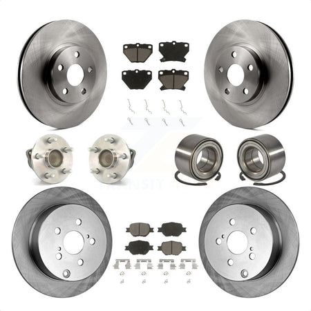 Front Rear Wheel Hub Bearings Assembly Disc Brake Rotors And Ceramic Pads Kit (10Pc) For Toyota Celica KBB-117066 by Transit Auto