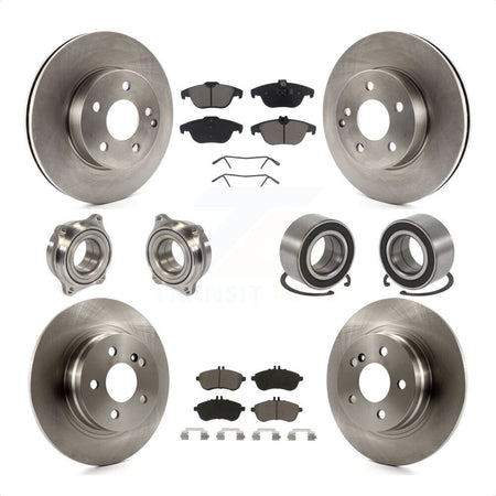 Front Rear Wheel Hub Bearings Assembly Disc Brake Rotors And Ceramic Pads Kit (10Pc) For 2010-2010 Mercedes-Benz C300 C250 AWD KBB-117141 by Transit Auto