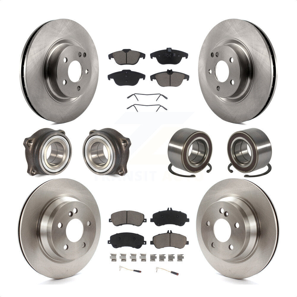 Front Rear Wheel Hub Bearings Assembly Disc Brake Rotors And Ceramic Pads Kit (10Pc) For Mercedes-Benz GLK350 GLK250 KBB-117313 by Transit Auto