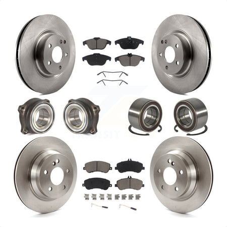 Front Rear Wheel Hub Bearings Assembly Disc Brake Rotors And Ceramic Pads Kit (10Pc) For Mercedes-Benz GLK350 GLK250 KBB-117313 by Transit Auto