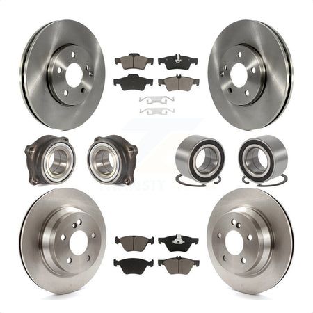 Front Rear Wheel Hub Bearings Assembly Disc Brake Rotors And Ceramic Pads Kit (10Pc) For Mercedes-Benz E350 E320 KBB-117316 by Transit Auto