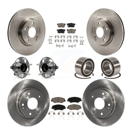 Front Rear Wheel Hub Bearings Assembly Disc Brake Rotors And Ceramic Pads Kit (10Pc) For 2013-2015 Acura ILX 2.4L KBB-117328 by Transit Auto