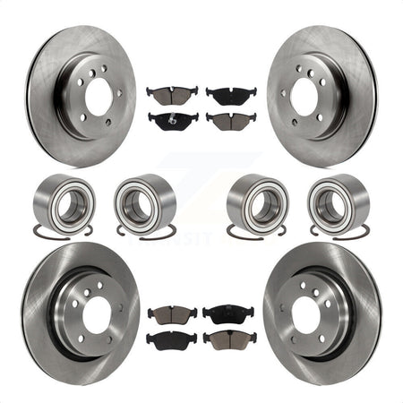 Front Rear Wheel Bearings Disc Brake Rotors And Ceramic Pads Kit (10Pc) For 2001-2005 BMW 325i KBB-117371 by Transit Auto