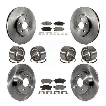 Front Rear Wheel Bearings Disc Brake Rotors And Ceramic Pads Kit (10Pc) For 2013-2017 Buick Encore Chevrolet Trax AWD KBB-117375 by Transit Auto