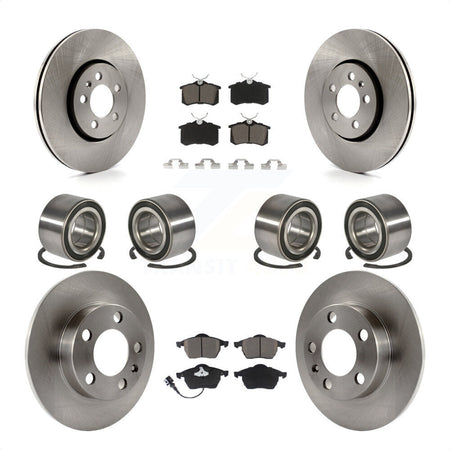 Front Rear Wheel Bearings Disc Brake Rotors And Ceramic Pads Kit (10Pc) For 2004 Volkswagen Golf 2.8L 1.8L KBB-117398 by Transit Auto