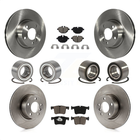 Front Rear Wheel Bearings Disc Brake Rotors And Ceramic Pads Kit (10Pc) For BMW X3 KBB-117411 by Transit Auto