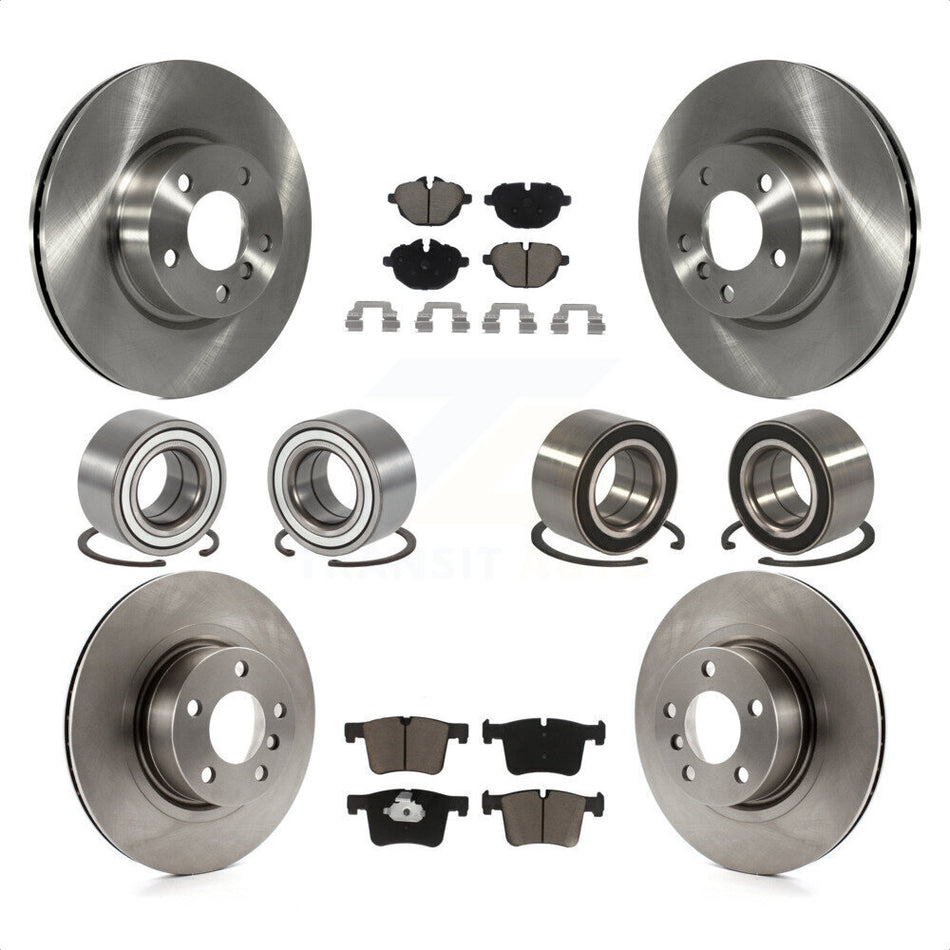 Front Rear Wheel Bearings Disc Brake Rotors And Ceramic Pads Kit (10Pc) For BMW X3 KBB-117411 by Transit Auto