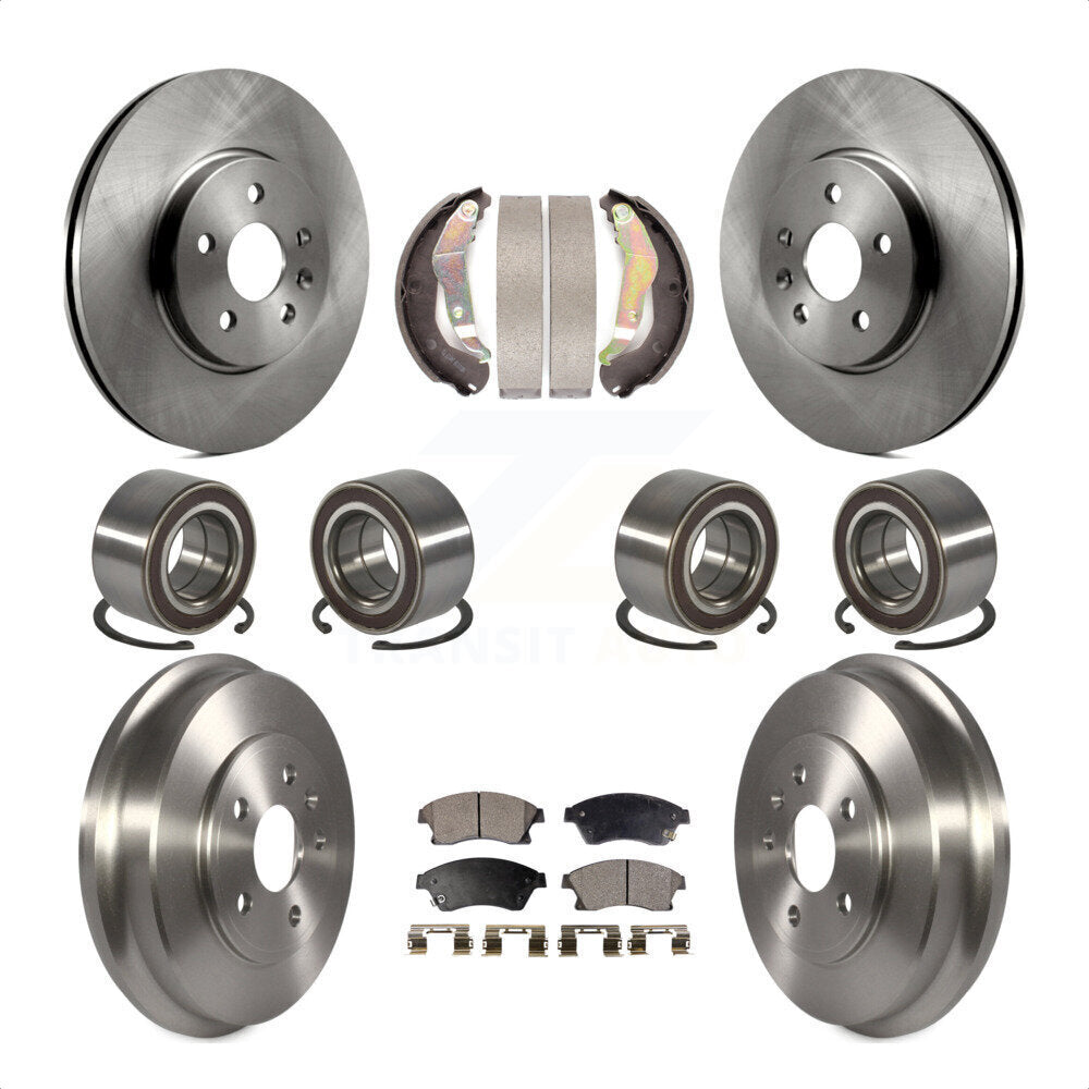 Front Rear Wheel Bearings Disc Brake Rotors And Semi-Metallic Pads Shoes Kit (10Pc) For 2013-2017 Chevrolet Trax AWD KBB-117443 by Transit Auto