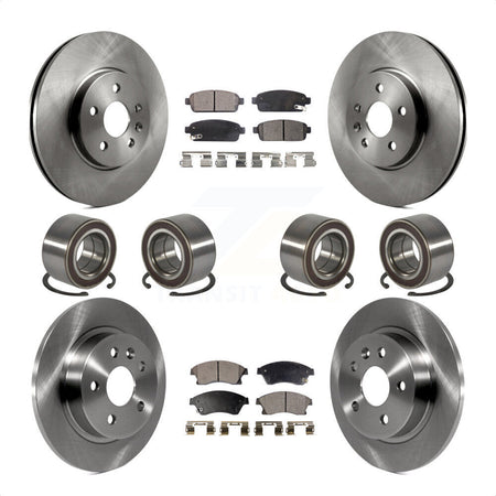 Front Rear Wheel Bearings Disc Brake Rotors And Semi-Metallic Pads Kit (10Pc) For 2013-2017 Buick Encore Chevrolet Trax AWD KBB-117453 by Transit Auto