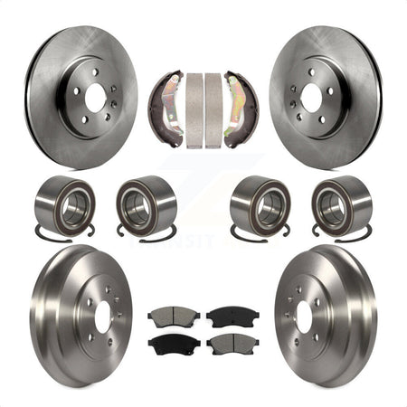 Front Rear Wheel Bearings Disc Brake Rotors And Semi-Metallic Pads Shoes Kit (10Pc) For 2013-2017 Chevrolet Trax AWD KBB-117455 by Transit Auto