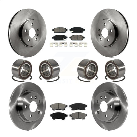 Front Rear Wheel Bearings Disc Brake Rotors And Semi-Metallic Pads Kit (10Pc) For 2013-2017 Buick Encore Chevrolet Trax AWD KBB-117465 by Transit Auto