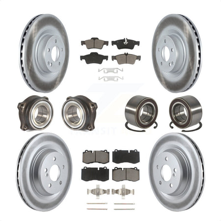 Front Rear Wheel Hub Bearings Assembly Coated Disc Brake Rotors And Ceramic Pads Kit (10Pc) For Mercedes-Benz S550 CL550 S350 KBB-117899 by Transit Auto