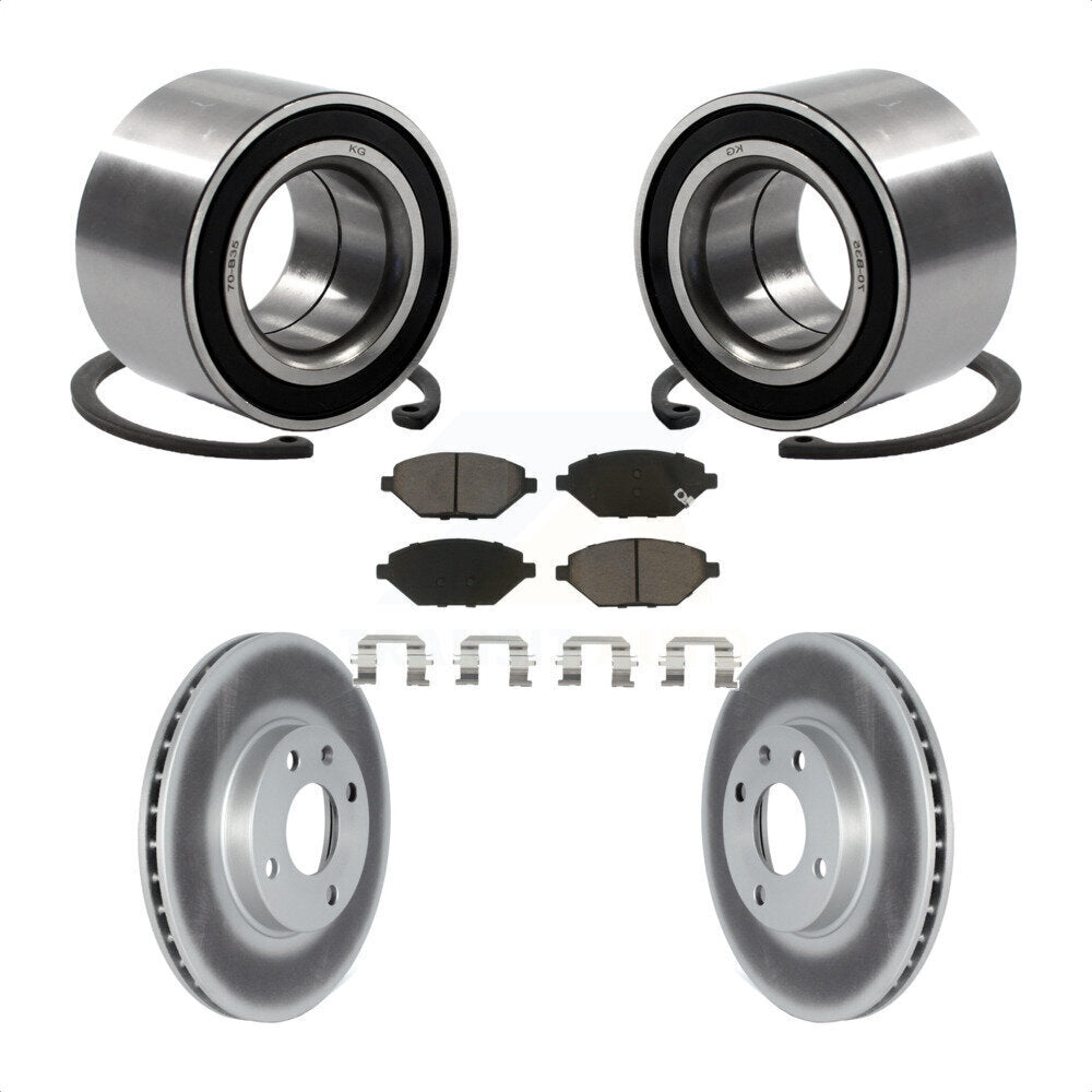 Front Wheel Bearing With Coated Disc Brake Rotors And Ceramic Pads Kit For 2016 Chevrolet Spark KBB-118121 by Transit Auto