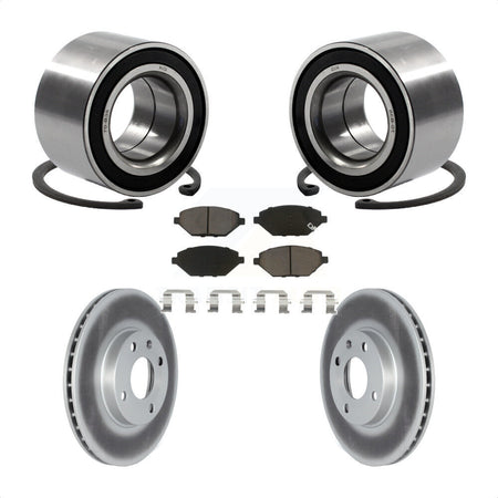 Front Wheel Bearing With Coated Disc Brake Rotors And Ceramic Pads Kit For 2016 Chevrolet Spark KBB-118121 by Transit Auto