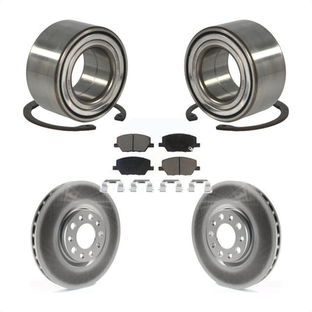 Front Wheel Bearing With Coated Disc Brake Rotors And Ceramic Pads Kit For 2018-2019 Jeep Compass KBB-118140 by Transit Auto