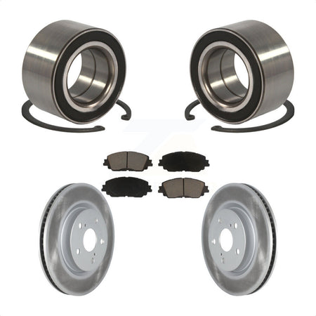 Front Wheel Bearing With Coated Disc Brake Rotors And Ceramic Pads Kit For 2018 Toyota Camry KBB-118287 by Transit Auto