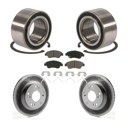 Front Wheel Bearing With Coated Disc Brake Rotors And Ceramic Pads Kit For 2015 Acura ILX 1.5L KBB-118318 by Transit Auto