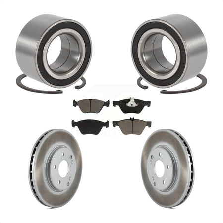 Front Wheel Bearing With Coated Disc Brake Rotors And Ceramic Pads Kit For 2003 Mercedes-Benz E320 4Matic with Wagon KBB-118402 by Transit Auto