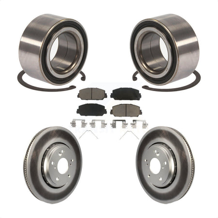Front Wheel Bearing With Coated Disc Brake Rotors And Ceramic Pads Kit For 2017-2018 Acura ILX KBB-118417 by Transit Auto