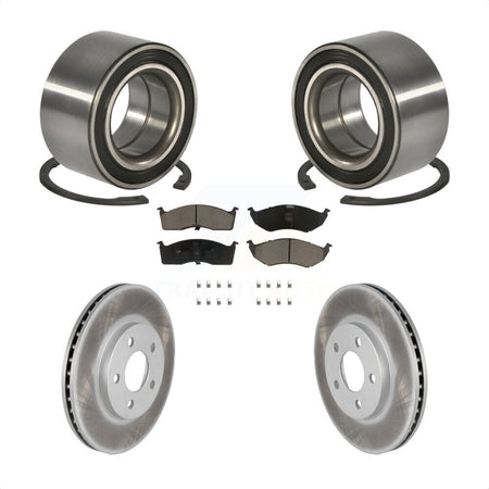 Front Wheel Bearing With Coated Disc Brake Rotors And Ceramic Pads Kit For Dodge Neon Chrysler SX 2.0 KBB-118422 by Transit Auto