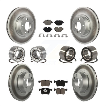Front Rear Wheel Bearings Coated Disc Brake Rotors And Ceramic Pads Kit (10Pc) For BMW X3 KBB-118437 by Transit Auto
