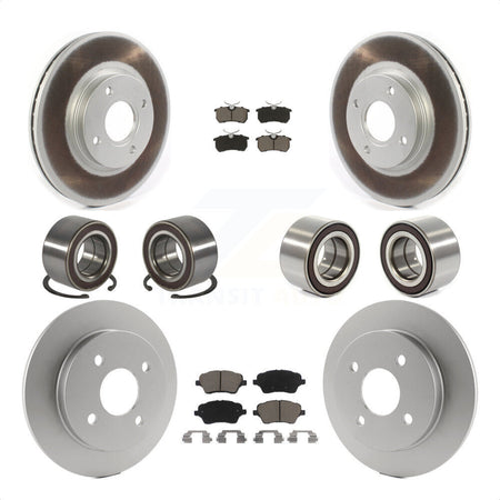 Front Rear Wheel Bearings Coated Disc Brake Rotors And Ceramic Pads Kit (10Pc) For 2014-2018 Ford Fiesta ST KBB-118477 by Transit Auto