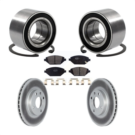 Front Wheel Bearing With Coated Disc Brake Rotors And Semi-Metallic Pads Kit For 2016 Chevrolet Spark KBB-118510 by Transit Auto