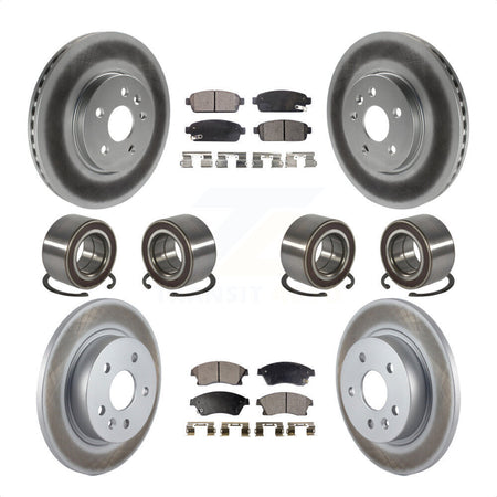 Front Rear Wheel Bearings Coated Disc Brake Rotors And Semi-Metallic Pads Kit (10Pc) For 2013-2017 Buick Encore Chevrolet Trax AWD KBB-118514 by Transit Auto
