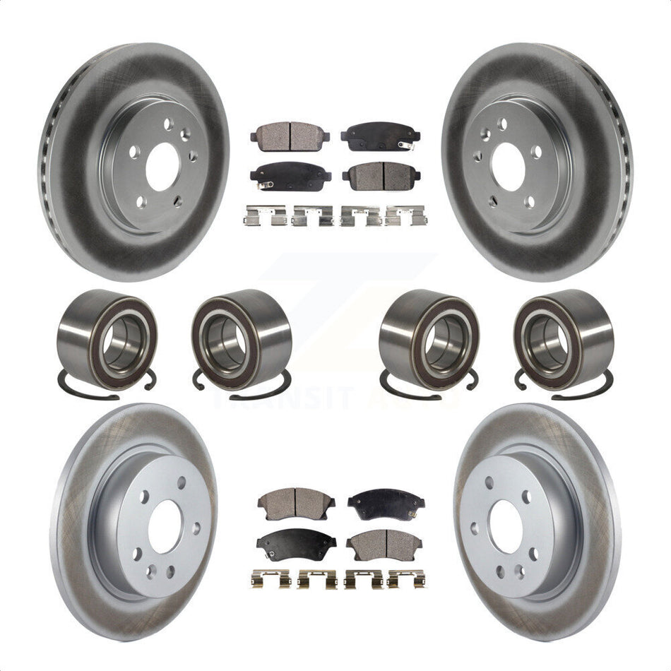 Front Rear Wheel Bearings Coated Disc Brake Rotors And Ceramic Pads Kit (10Pc) For 2013-2017 Buick Encore Chevrolet Trax AWD KBB-118550 by Transit Auto