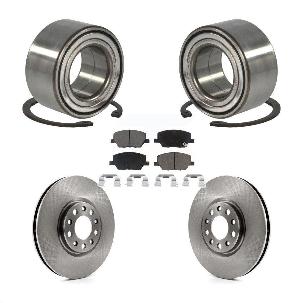 Front Wheel Bearing With Disc Brake Rotors And Ceramic Pads Kit For 2018-2019 Jeep Compass KBB-118580 by Transit Auto