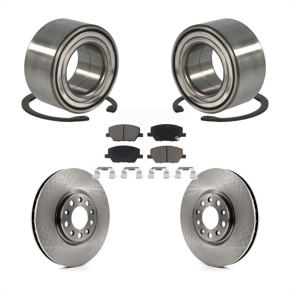 Front Wheel Bearing With Disc Brake Rotors And Ceramic Pads Kit For 2018-2019 Jeep Compass KBB-118580 by Transit Auto