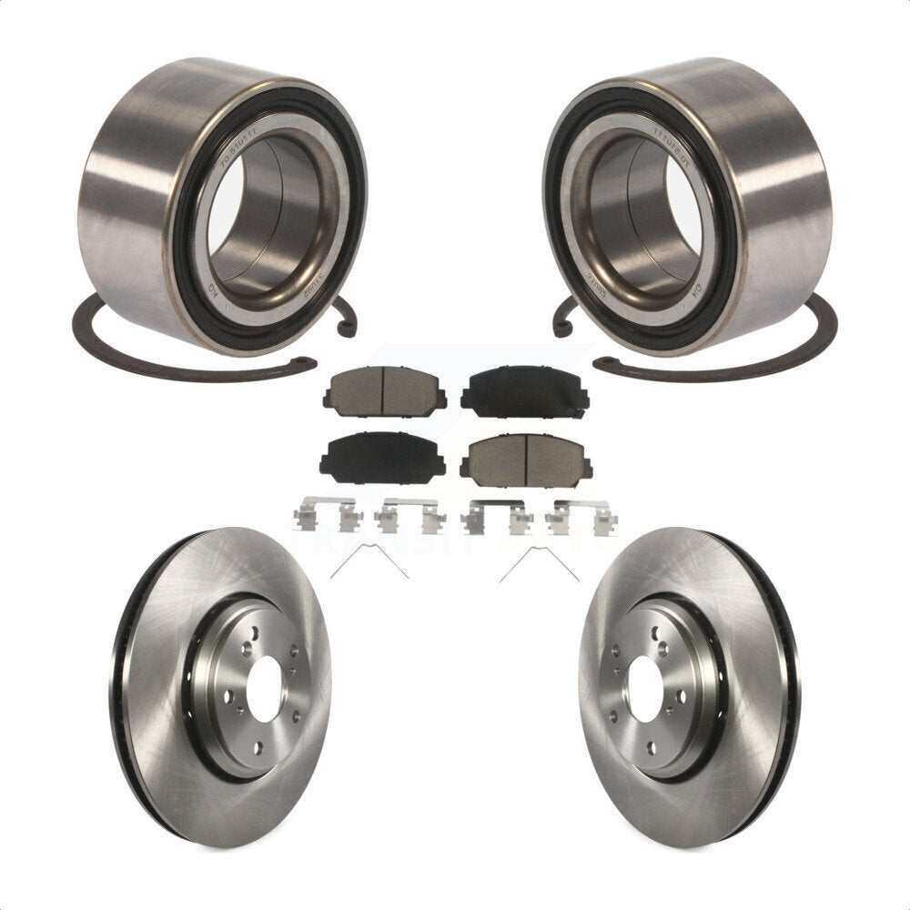 Front Wheel Bearing With Disc Brake Rotors And Ceramic Pads Kit For 2017-2018 Acura ILX KBB-118648 by Transit Auto