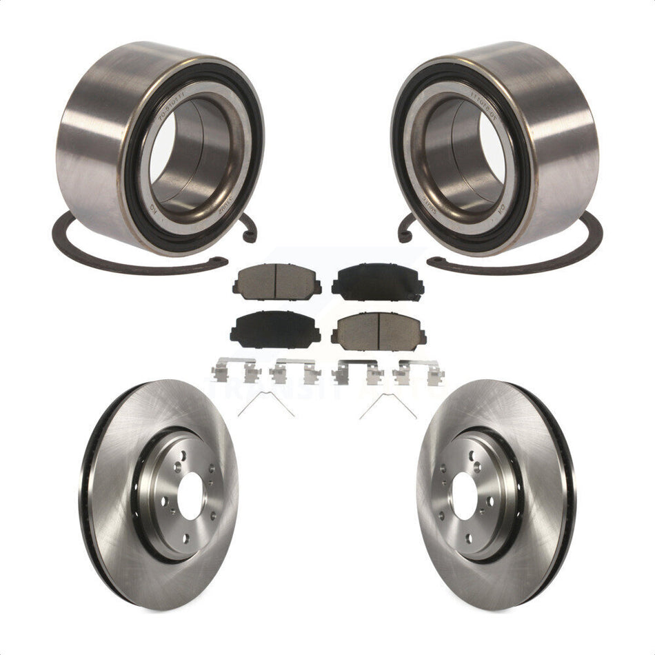 Front Wheel Bearing With Disc Brake Rotors And Ceramic Pads Kit For 2017-2018 Acura ILX KBB-118648 by Transit Auto