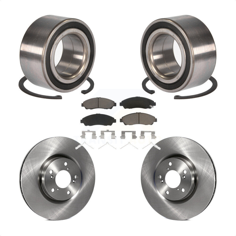 Front Wheel Bearing With Disc Brake Rotors And Ceramic Pads Kit For 2016-2017 Acura RLX Sport Hybrid SH-AWD KBB-118650 by Transit Auto