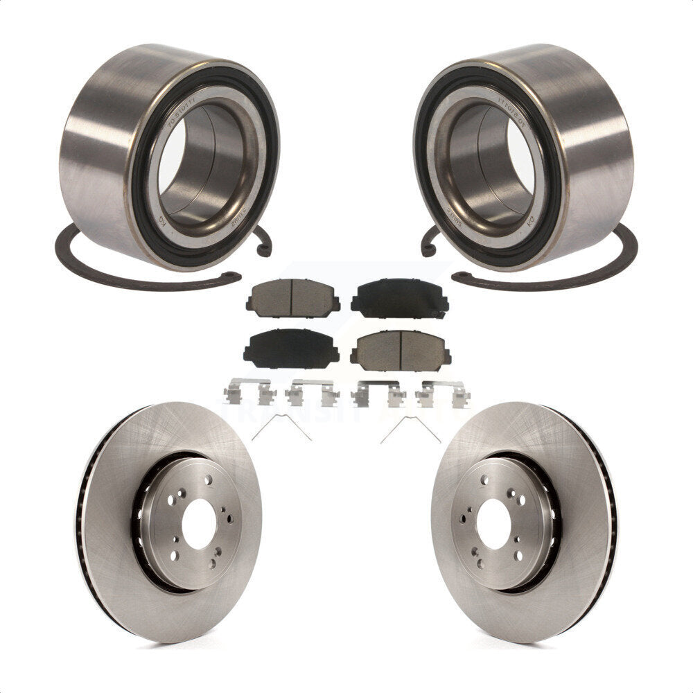 Front Wheel Bearing With Disc Brake Rotors And Ceramic Pads Kit For 2016 Acura ILX KBB-118659 by Transit Auto