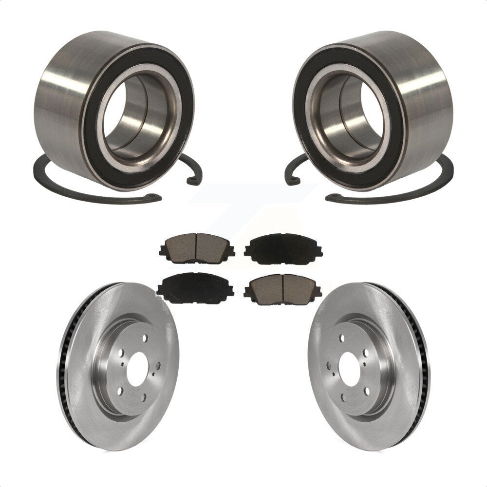 Front Wheel Bearing With Disc Brake Rotors And Ceramic Pads Kit For 2018 Toyota Camry KBB-118714 by Transit Auto