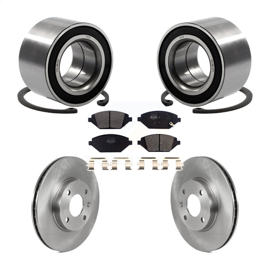Front Wheel Bearing With Disc Brake Rotors And Semi-Metallic Pads Kit For 2016 Chevrolet Spark KBB-118896 by Transit Auto