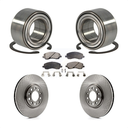 Front Wheel Bearing With Disc Brake Rotors And Semi-Metallic Pads Kit For 2017 Jeep Compass 305mm Diameter Rotor KBB-118897 by Transit Auto