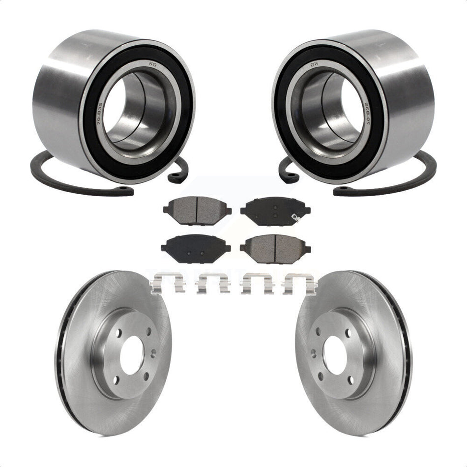 Front Wheel Bearing With Disc Brake Rotors And Semi-Metallic Pads Kit For 2016 Chevrolet Spark KBB-118901 by Transit Auto