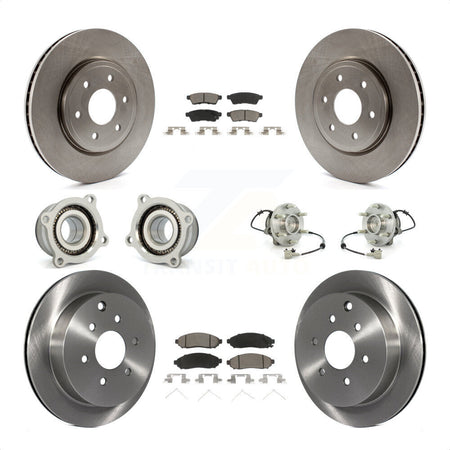Front Rear Hub Bearings Assembly Disc Brake Rotors And Ceramic Pads Kit (10Pc) For Nissan Frontier Xterra Suzuki Equator KBB-119071 by Transit Auto