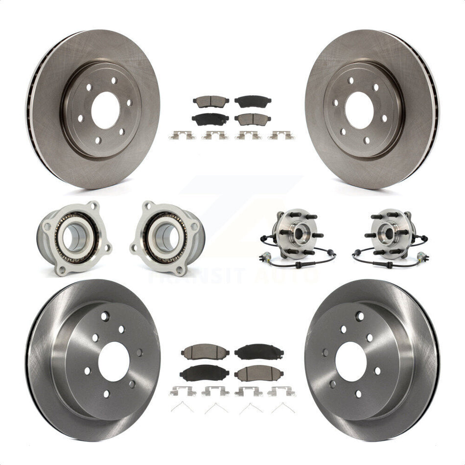 Front Rear Hub Bearings Assembly Disc Brake Rotors And Ceramic Pads Kit (10Pc) For Nissan Frontier Xterra Suzuki Equator KBB-119072 by Transit Auto