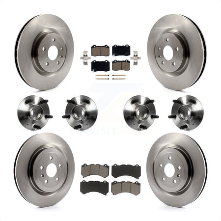 Front Rear Hub Bearings Assembly Disc Brake Rotors And Ceramic Pads Kit (10Pc) For 2014 Chevrolet Camaro ZL1 KBB-119128 by Transit Auto