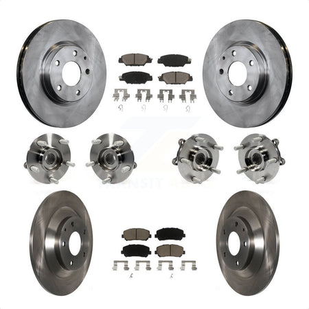 Front Rear Hub Bearings Assembly Disc Brake Rotors And Ceramic Pads Kit (10Pc) For 2015 Mazda CX-5 AWD With Electric Parking KBB-119147 by Transit Auto