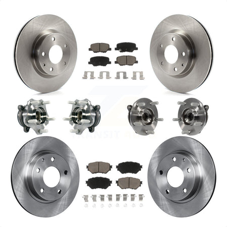 Front Rear Hub Bearings Assembly Disc Brake Rotors And Ceramic Pads Kit (10Pc) For Mazda 3 Sport 2.5L KBB-119287 by Transit Auto