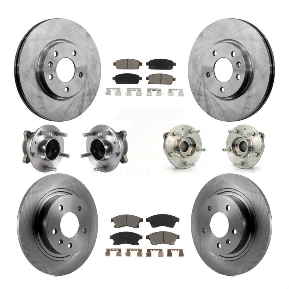 Front Rear Hub Bearings Assembly Disc Brake Rotors And Ceramic Pads Kit (10Pc) For Chevrolet Cruze Buick Verano Volt KBB-119291 by Transit Auto