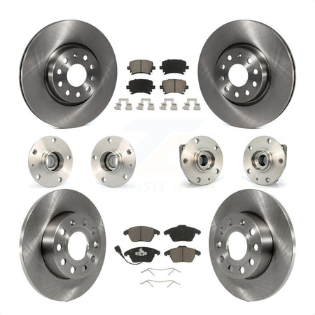 Front Rear Hub Bearings Assembly Disc Brake Rotors And Ceramic Pads Kit (10Pc) For 2008 Audi A3 FWD From Chassis VIN #8P8057779 KBB-119304 by Transit Auto