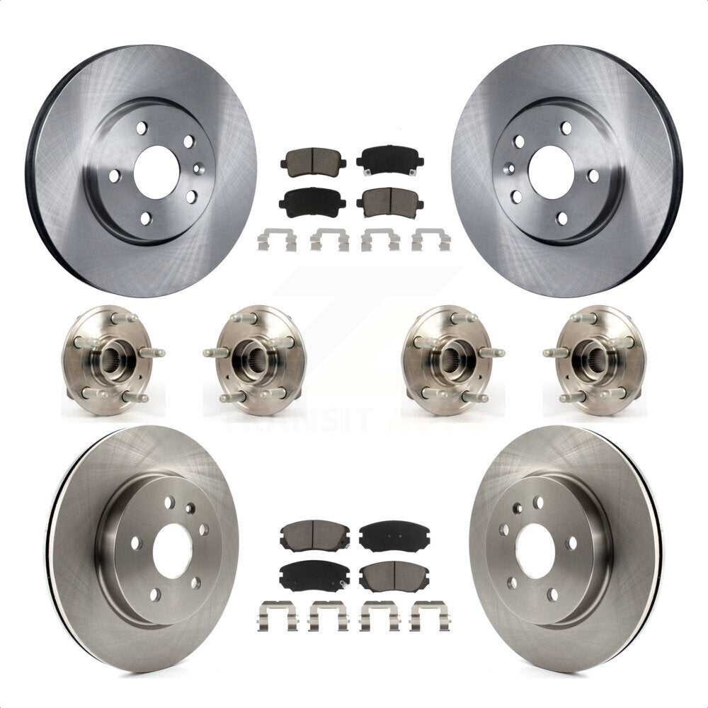 Front Rear Hub Bearings Assembly Disc Brake Rotors And Ceramic Pads Kit (10Pc) For 2018-2019 Chevrolet Impala KBB-119373 by Transit Auto